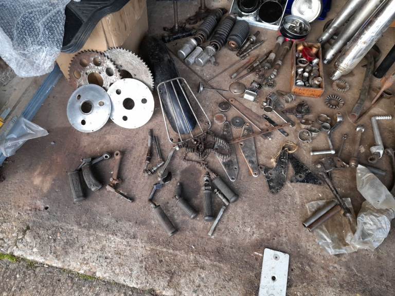 Selection of British motorcycle parts 