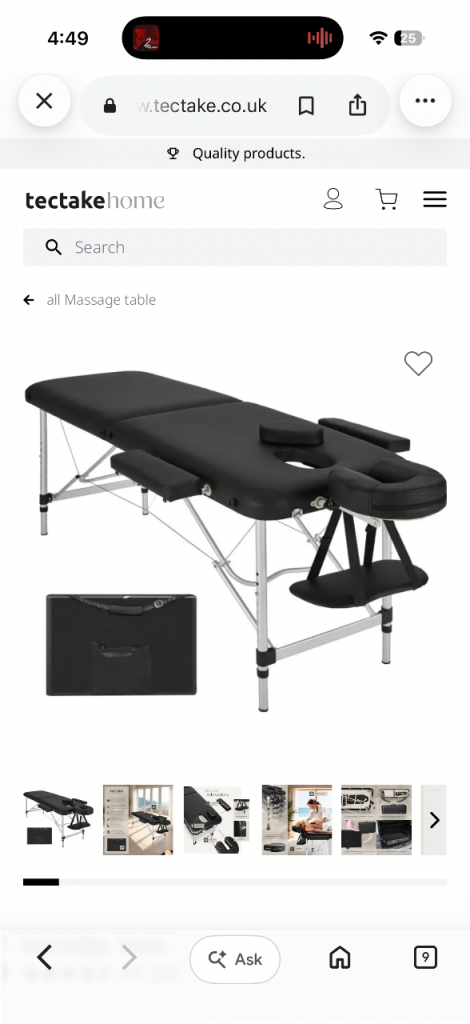 massage bed black 