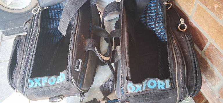 PAIR OF Oxford Lifetime Luggage Sports Panniers Black Saddle Motorcycle Bag