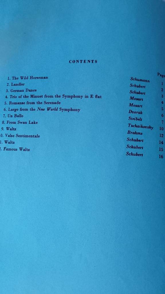 Selection of sheet music for clarinet