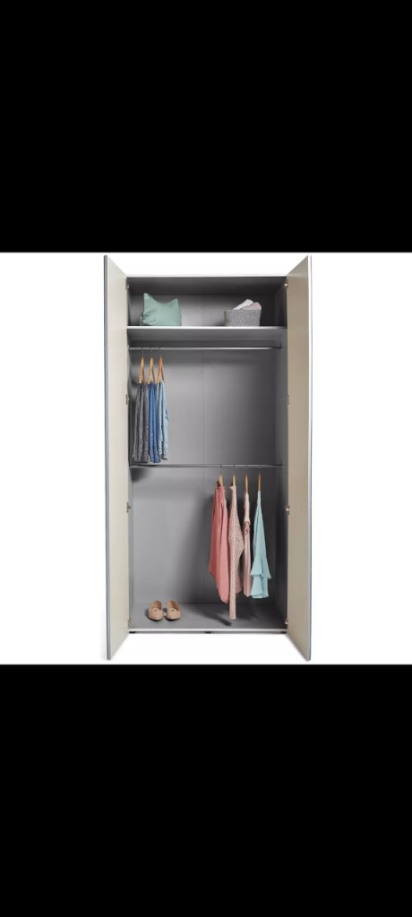 Habitat Atlas 2 Door Mirrored Tall Wardrobe - White