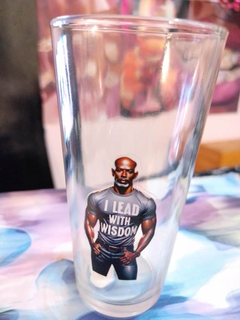 Clear Glass with 'I Lead with Wisdom' Design