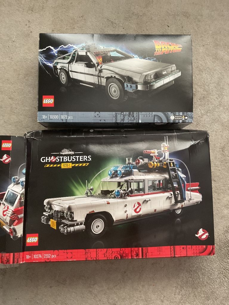 Lego Ghostbusters and Back to the Future Cars Used