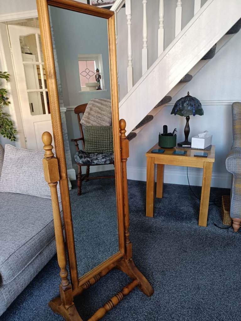 Golden Pine Cheval Mirror