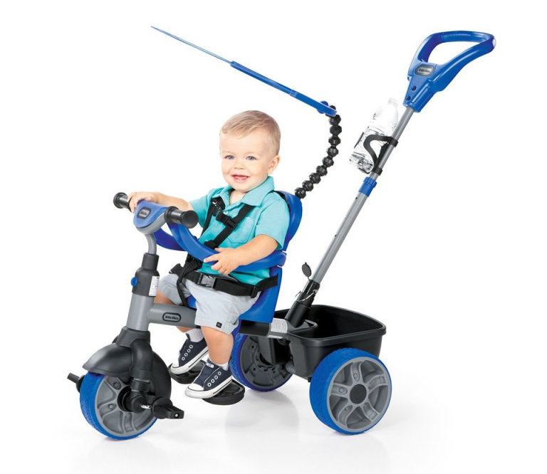 Little Tikes 4-in-1 Trike parenting handle safety straps sun canopy NEW