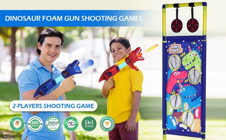Dinosaur Shooting Games Toys, Toy Guns with Shooting Target for Nerf Christmas Gift