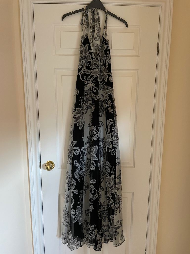 Silk Halter Neck Lined Maxi Evening Dress Size 12 from Phase Eight