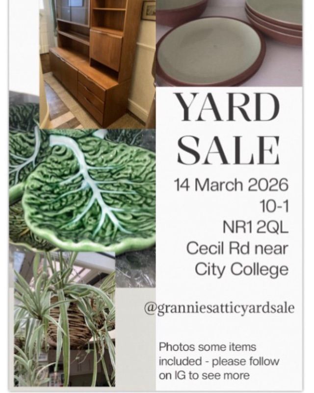 Yard Sale 14 March 10-1 NR1 2QL