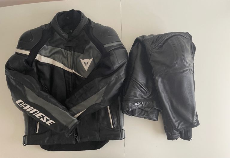Dainese Motorcycle Jacket and Trousers – Black/Grey, Good Condition