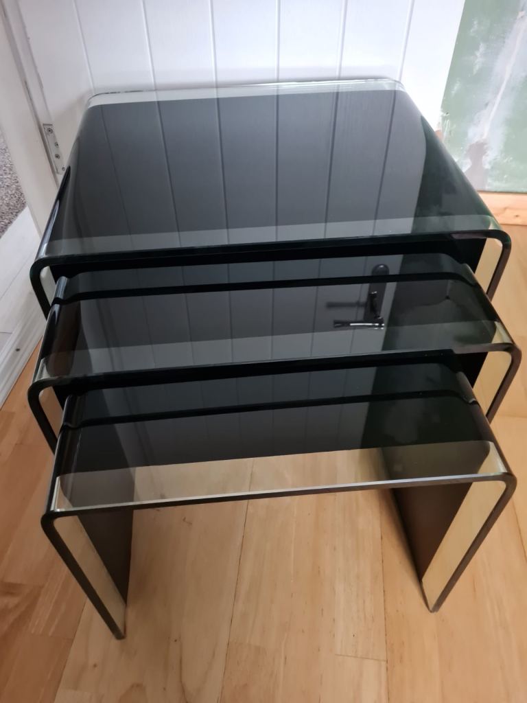Tampered glass nest of tables 
