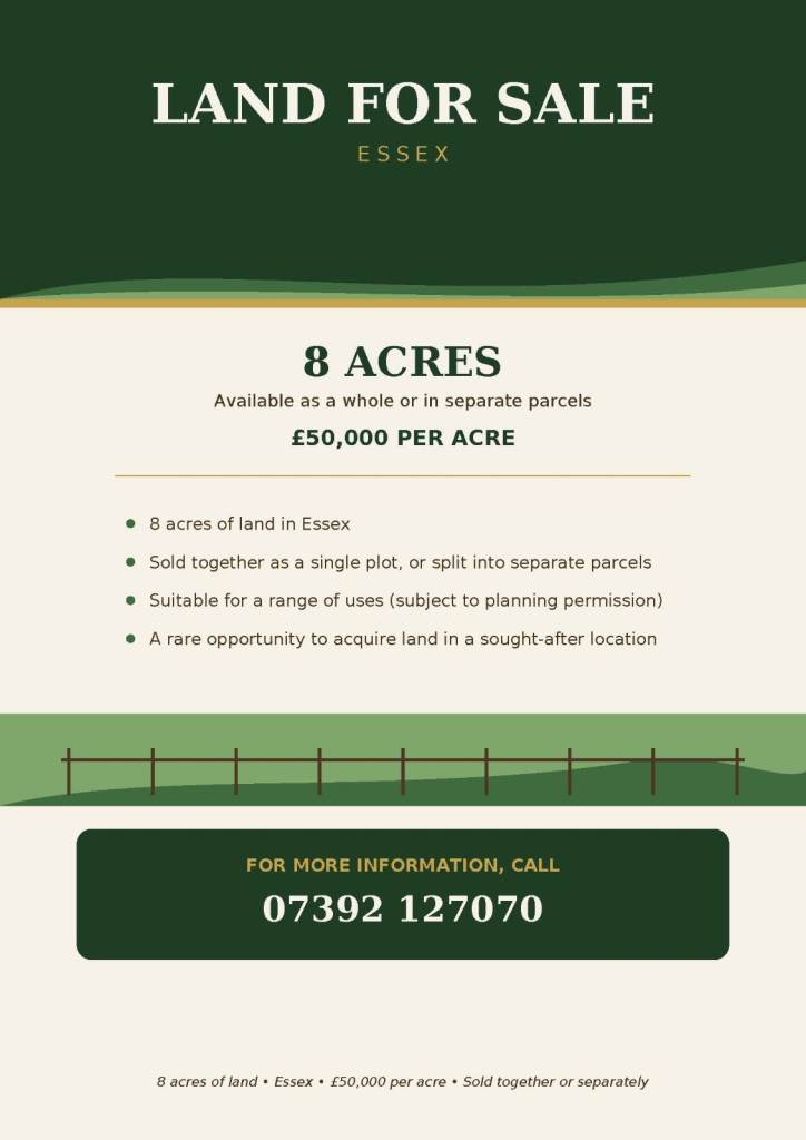 8 ACRES OF LAND FOR SALE - ESSEX