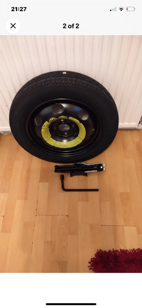 image for Vauxhall crossland X.  Space saver wheel tyre and jack with brace