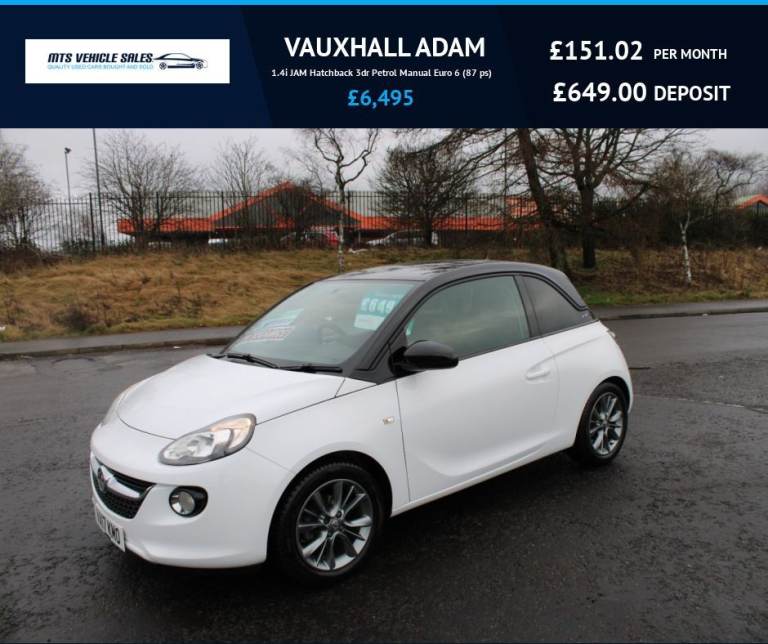 VAUXHALL ADAM 1.4i JAM 2017,Low Miles,Bluetooth,Air Con,1 Previous Owner,F.S.H,Ulez Compliant