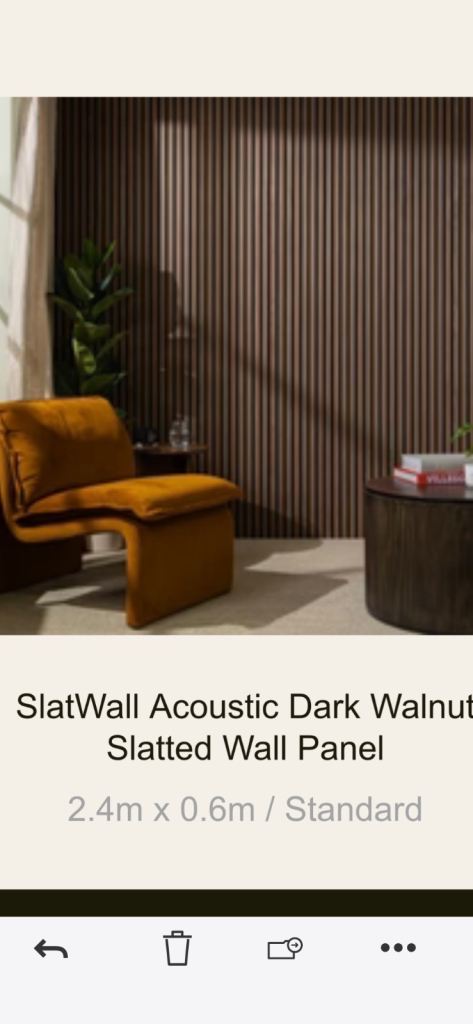 SlatWall Acoustic Dark Walnut Slatted Wall Panel 2.4m x 0.6m