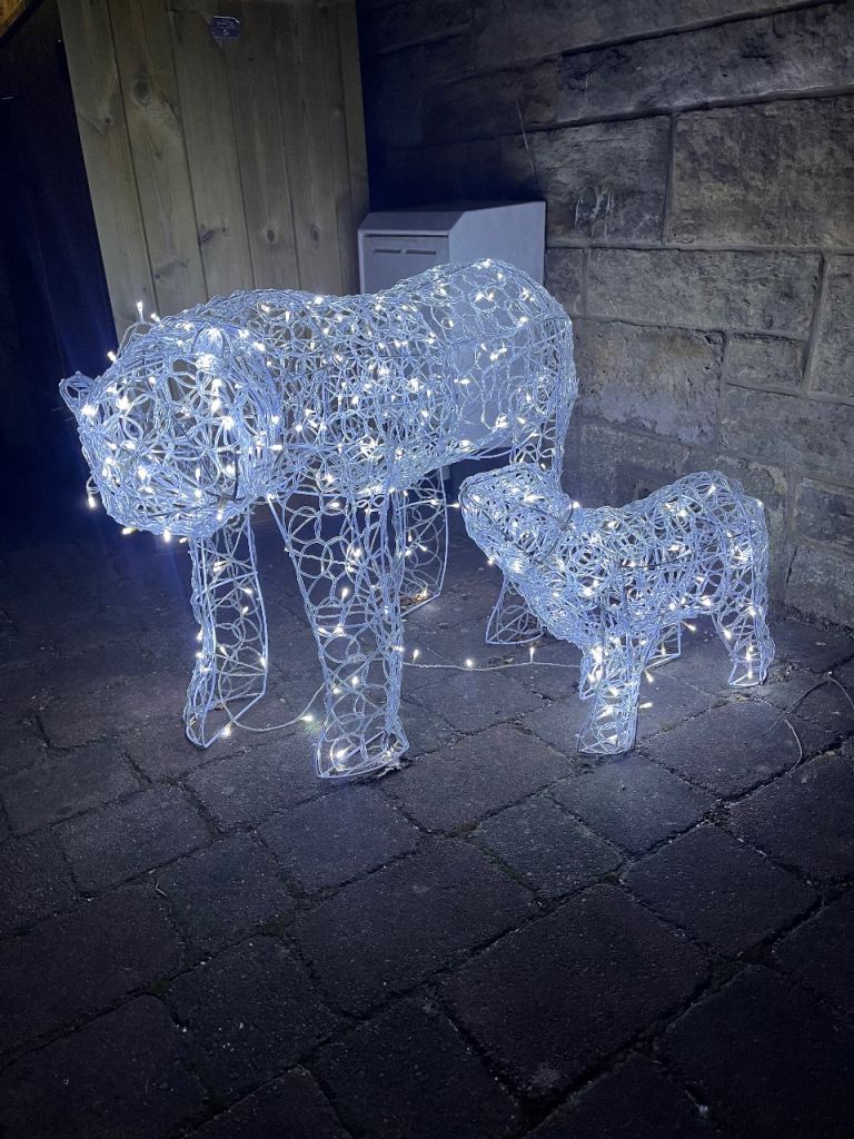 Panda pair outdoor Christmas lights