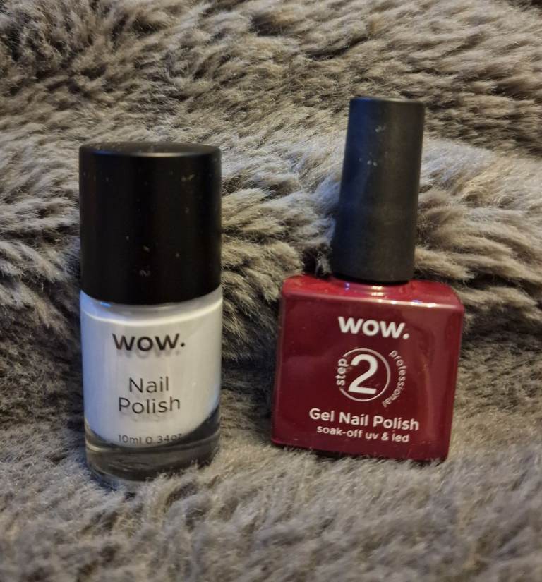 WOW London Nail Polish Set - White No. 65 & Gel Red No. 36