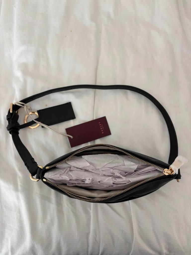 NEW Radley Black Leather Shoulder Bag with Tags