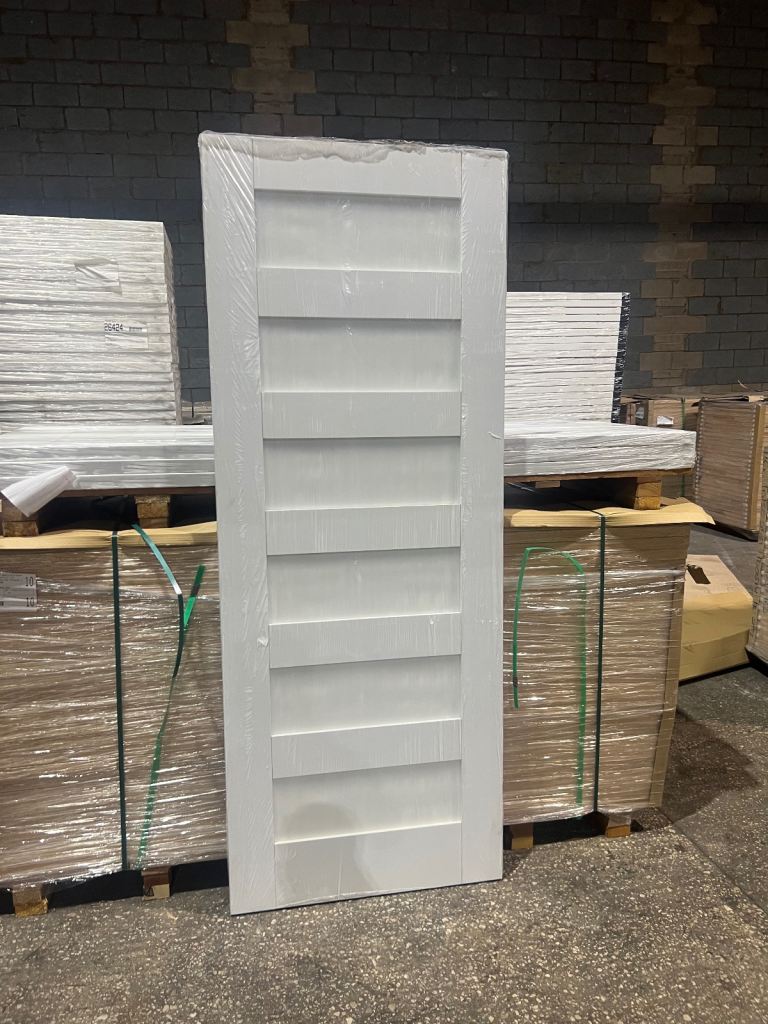 6 Panel White Primed Shaker Doors 