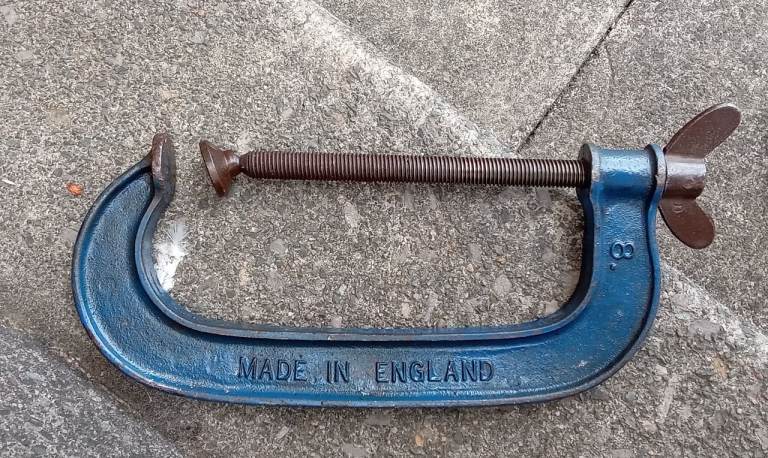 Vintage Blue G-Clamp - Made in England