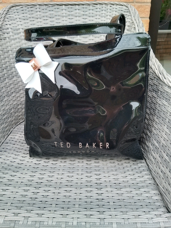 Black Patin Large tote bag 