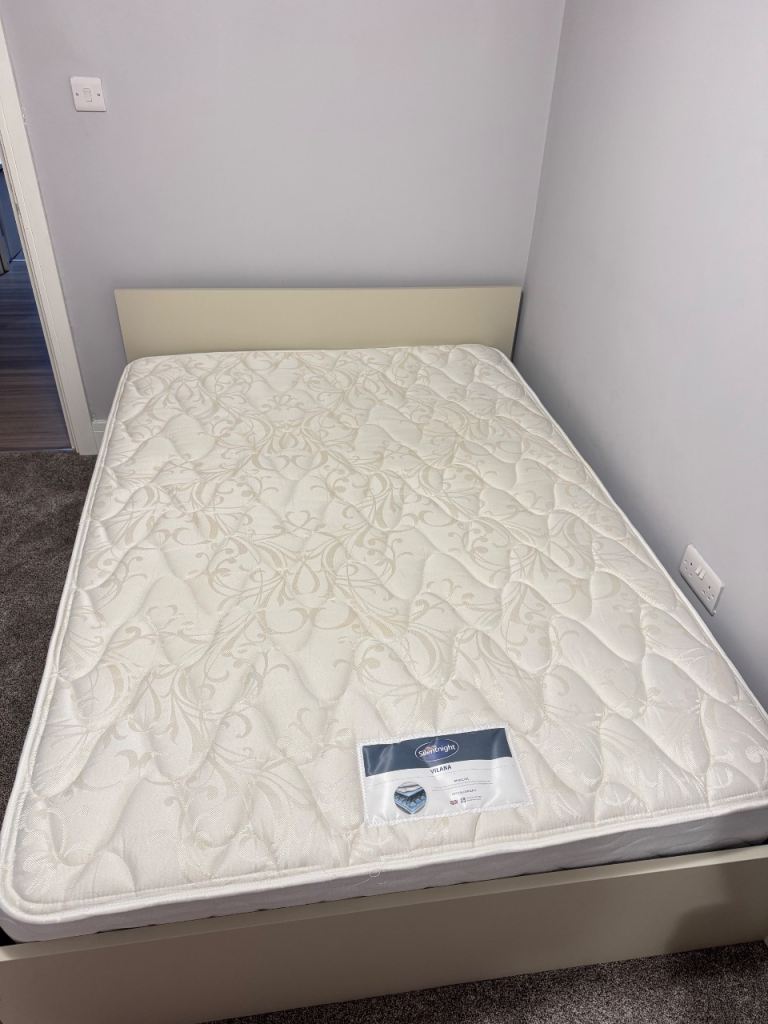 IKEA Double Bed Frame & Silentnight Mattress Set - Only 1 Year Old! (Already Disassembled)