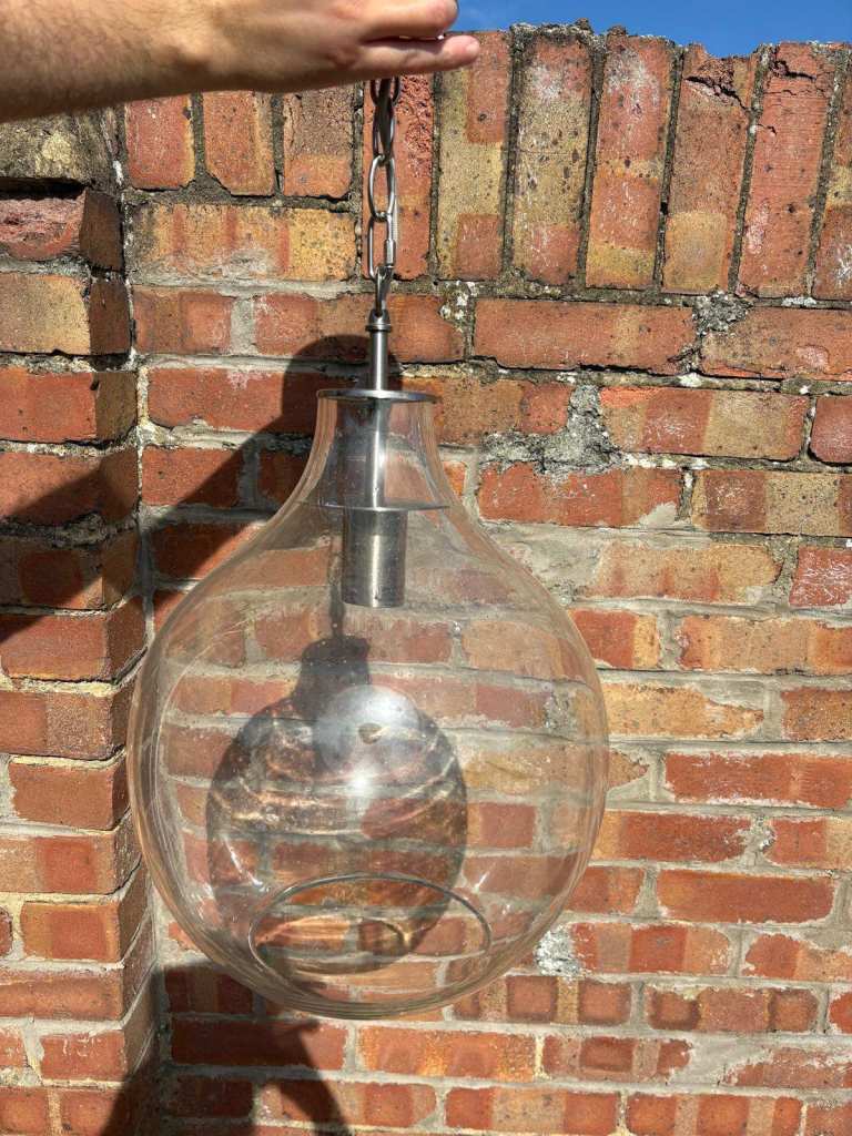 Large Clear Glass Pendant Light Shade with Chain