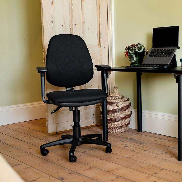 Posturite Homeworker Black Ergonomic Chair - Armrests - Seat Slide