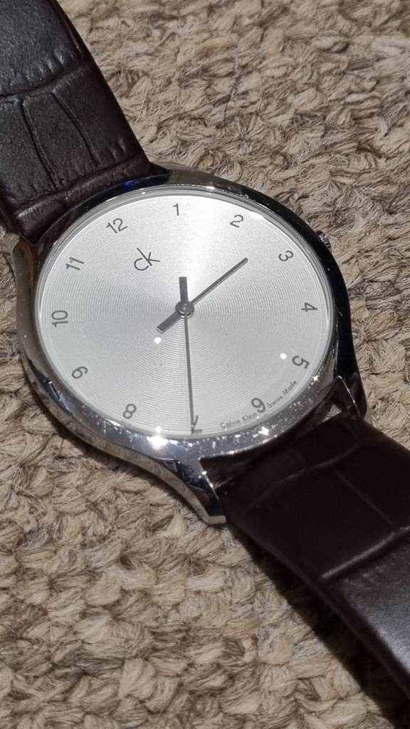 Calvin Klein CK watch with genuine leather brown bracelet
