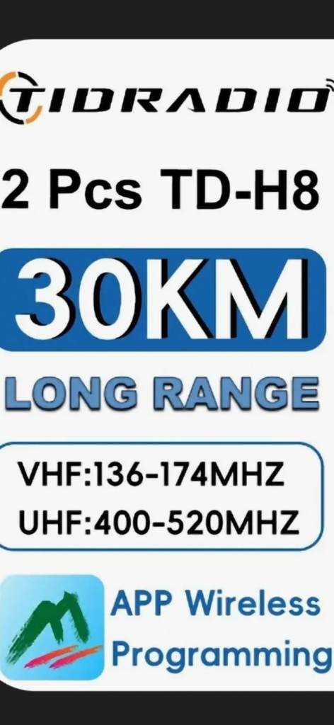 2 X High Power Walkie Talkies 10 watt PMR Amateur Radio VHF UHF Marine Ham Radio NEW