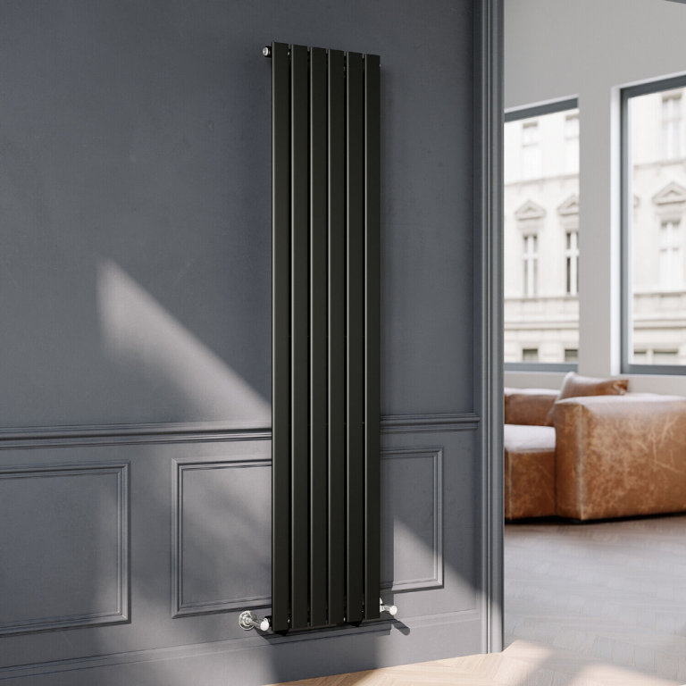 New Single Black Flat Panel Radiator 1800 x 408mm RRP £190 Our Price £115