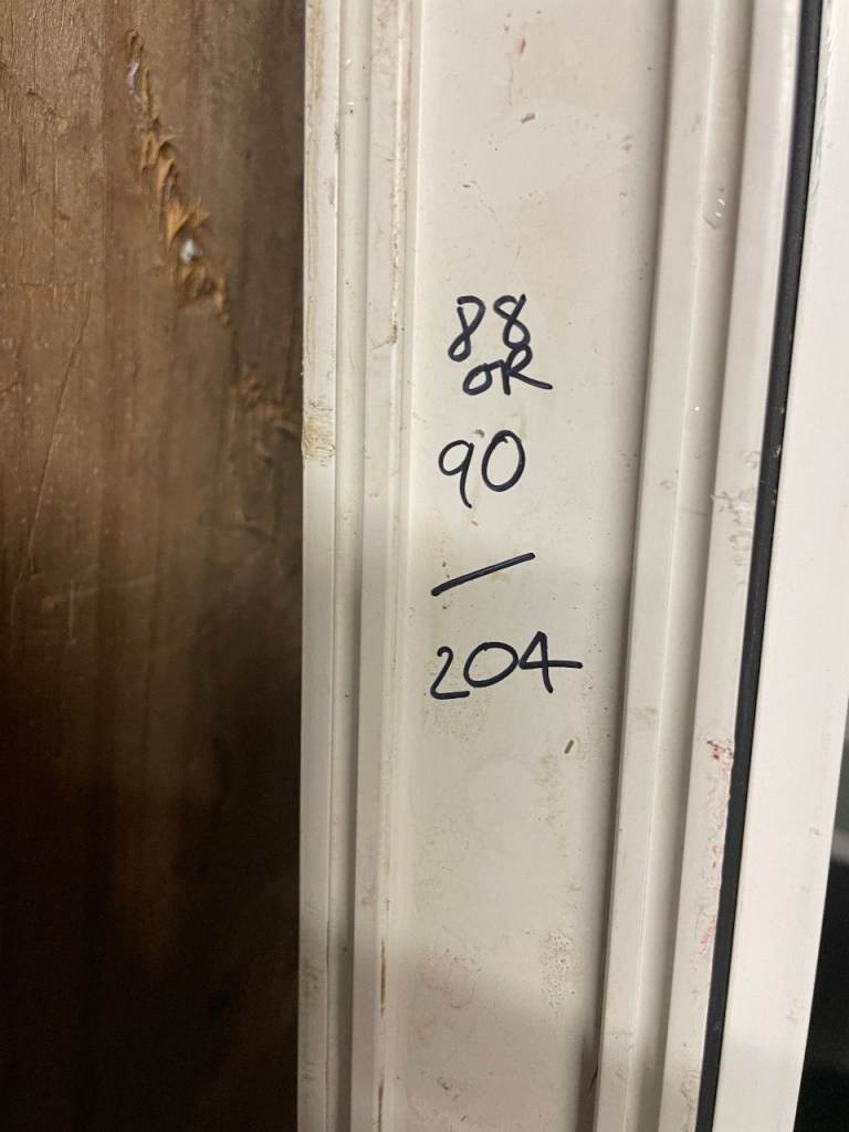 UPVC DOOR 204 x 88 OR 90 cm - UPVC DOUBLE GLAZED DOOR - OBSCURE GLASS (REF: DX199)