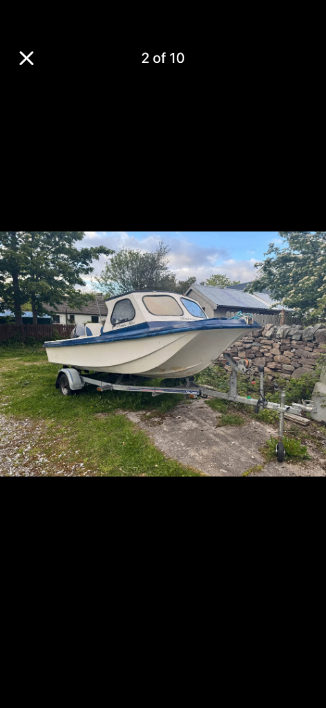 White Dory Taskforce Boat with Trailer – Good Condition