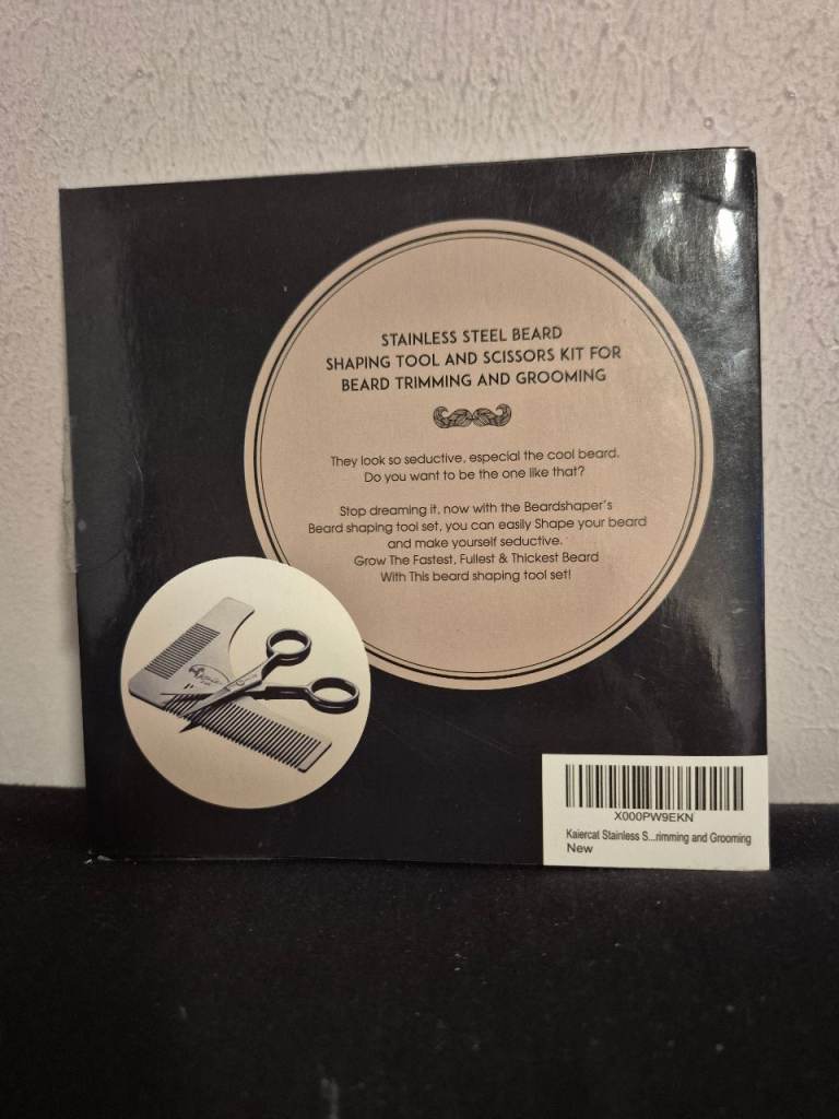 Stainless Steel Beard Shaping Tool & Scissors Grooming Kit – Beard Trimming Guide Set