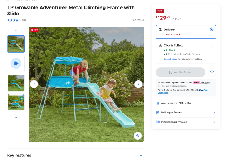 Growable Adventurer Metal Climbing Frame with Slide