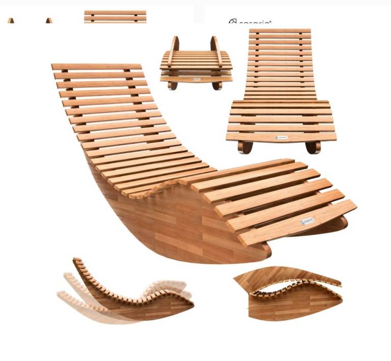 Casaria JAVA Wooden Rocking Garden Lounger Chair - 3 available - New Boxed