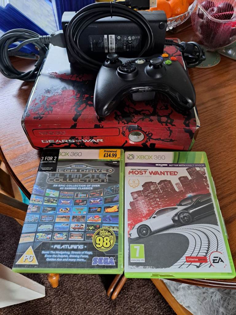 great xmas pressie working xbox 360 gears of war with games