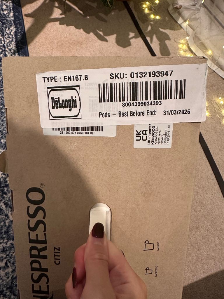 Brand New Nespresso by De’Longhi CitiZ EN167.B – Unopened / Boxed