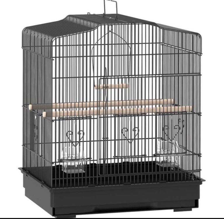 Large Metal Birds Cage Black for Budgies Parakeets
