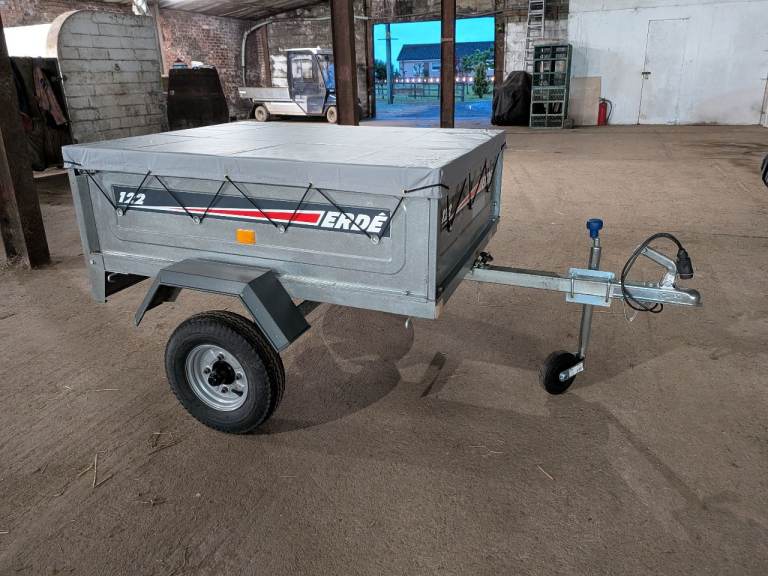 Erde 122 Trailer With Cover and Jockey Wheel
