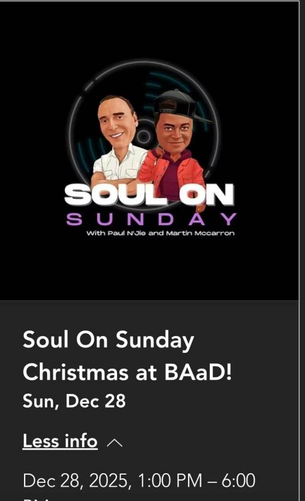 Soul On Sunday Christmas Special at BAaD!
