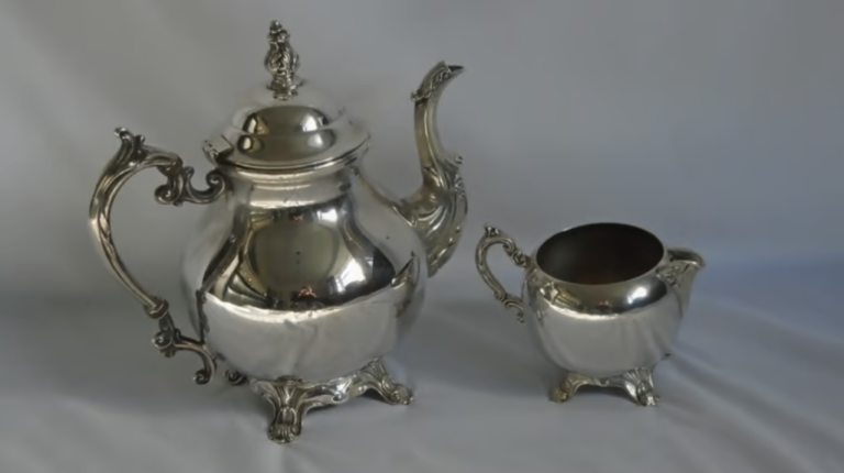 F.B. ROGERS SILVER CO. 1883 SILVER PLATED COFFEE/TEAPOT + MILK JUG