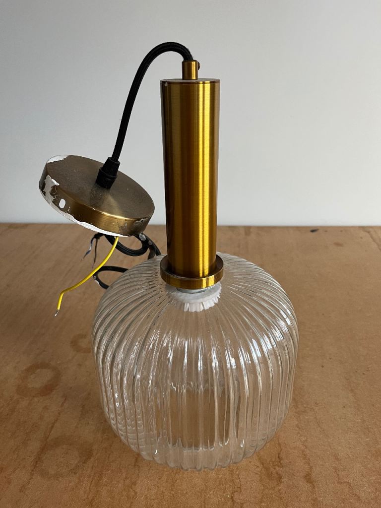 Glass & brass pendant light