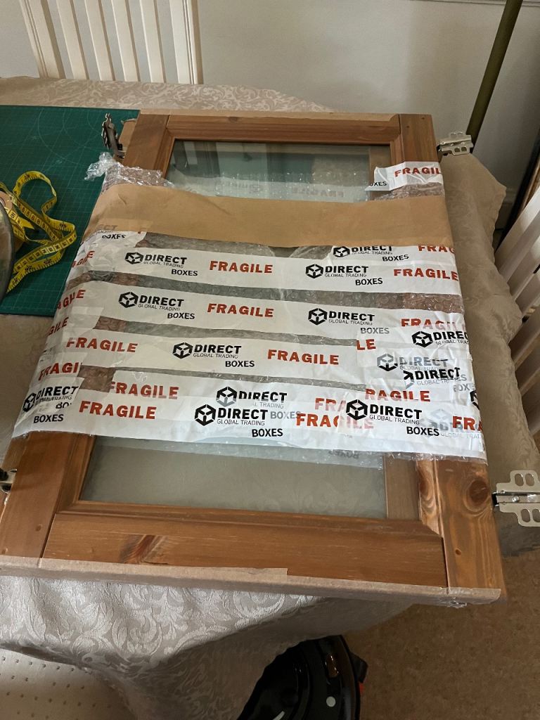 FREE - PAIR OF GLASS DOORS TO FIT IKEA LEKSVIK FURNITURE 