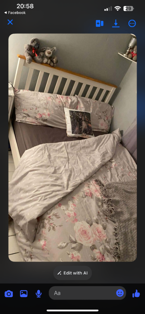 Small double bed and mattress 