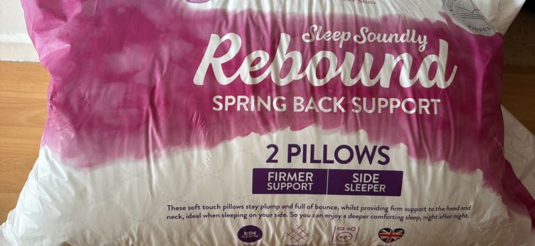 Sleep Soundly Rebound Spring Back Support Pillows - New, Pair
