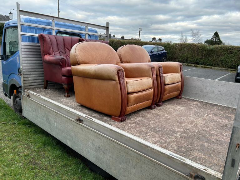 Old Tetrad Feature Chairs In Leather - Shabby Chic