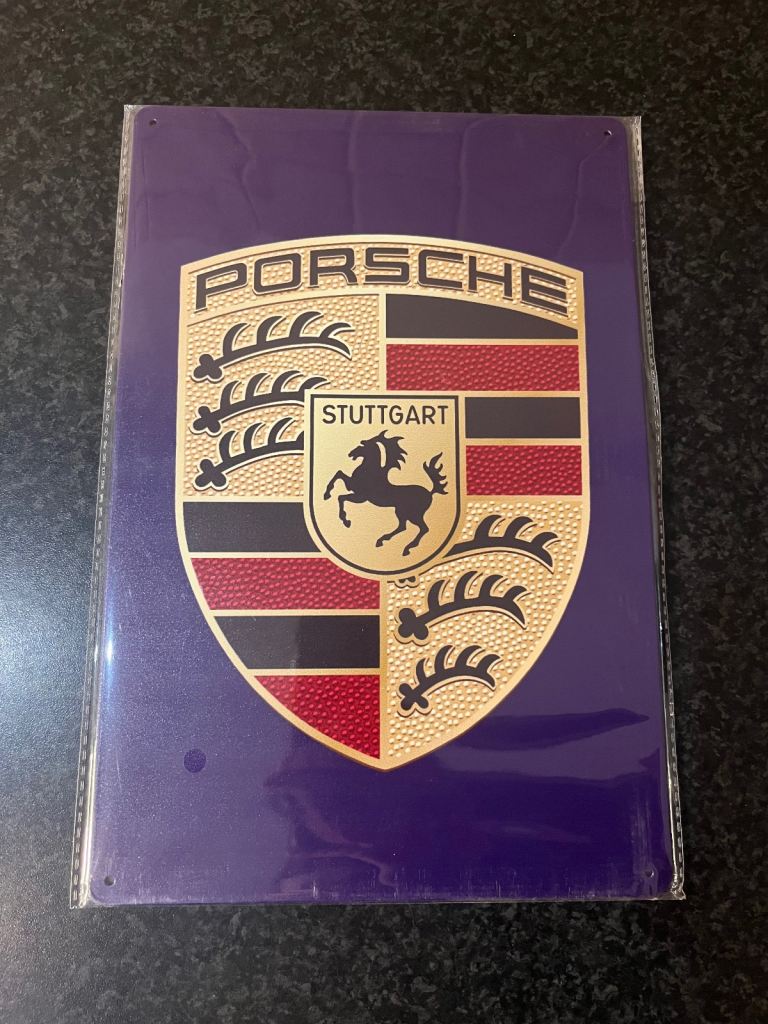 Vintage Style Sign Metal 20cm x 30cm Brand New, Porsche Perfect For Man Cave.