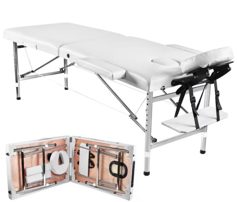 Portable White Massage Table – As Good As New, Foldable
