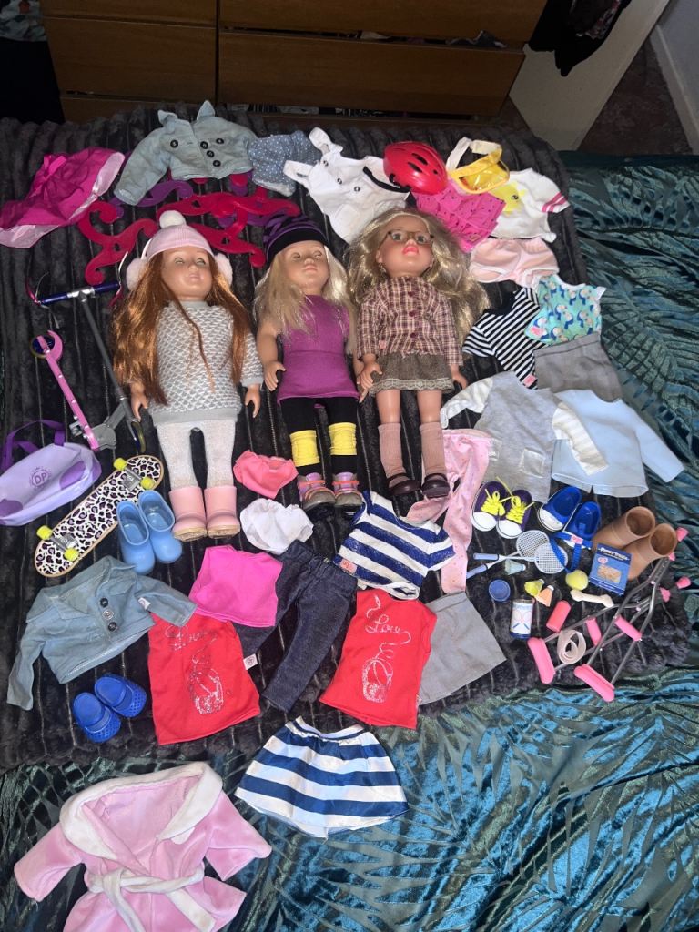 Kids our generation American girl dolls huge bundle with clothes and accessories