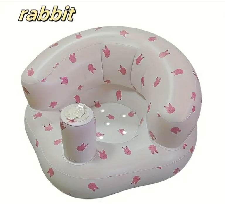 Inflatable Seat with Built-in Air Pump, Portable Inflatable Children's Chair, Suitable for 3-36m